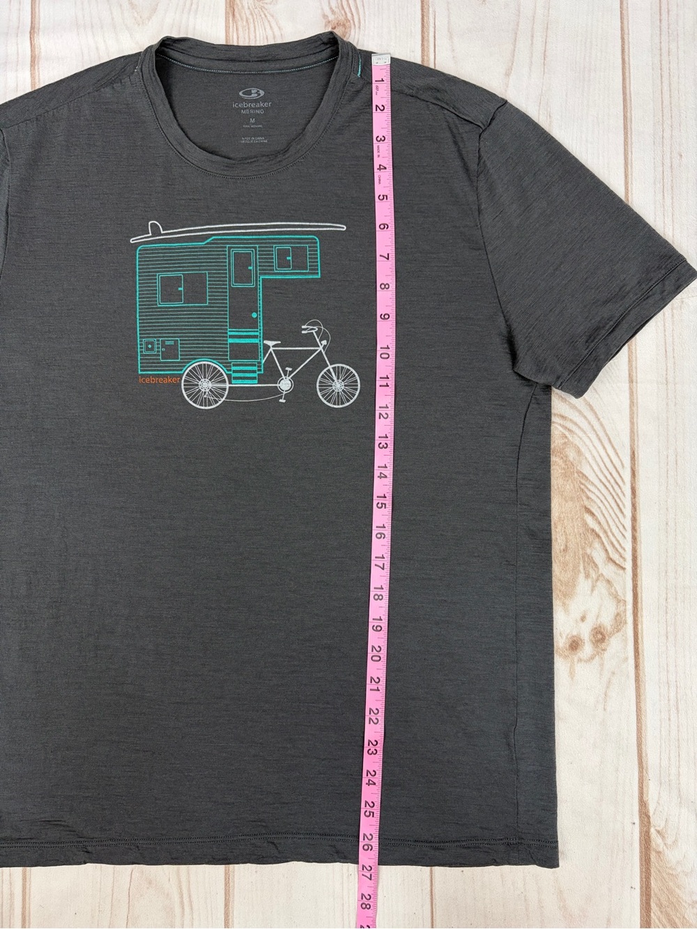 Icebreaker Merino 150 Tech Lite Short-Sleeve Graphic Tee Grey Sz M - Picture 10 of 10